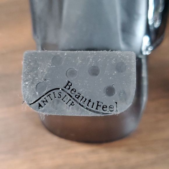 Beautifeel Begonia Black Smooth Patent Leather Sandals Velcro Adjustable‎ 42 11½ - Picture 8 of 12